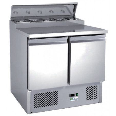 Saladette 2 Portes Profondeur 700mm Dessus Bacs GN1/6 240 litres
