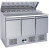 Saladette 3 Portes Profondeur 700mm Dessus Bacs GN1/6 Volume 392 litres