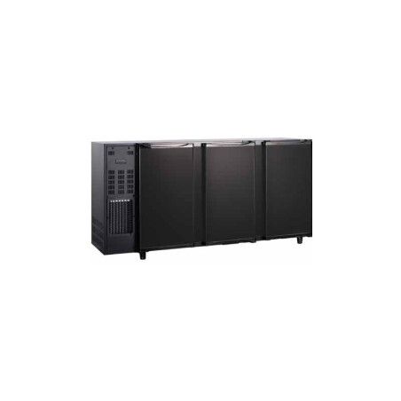 Arrière-bar inox Froid Ventilé Groupe Logé 3 portes pleines 390L