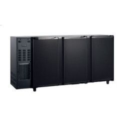Arrière-bar inox Froid Ventilé Groupe Logé 3 portes pleines 466L