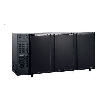 Arrière-bar inox Froid Ventilé Groupe Logé 3 portes pleines 466L