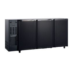Arrière-bar Ext Noir Groupe logé 3 portes battantes vitrées 466L