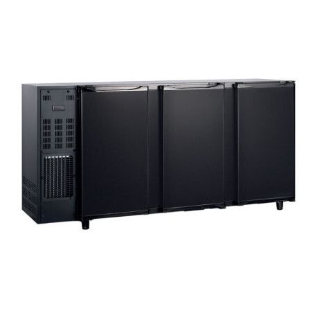 Arrière-bar Ext Noir Groupe logé 3 portes battantes vitrées 466L