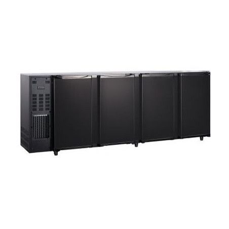 Arrière-bar Ext Noir Froid Ventilé Groupe Logé 4 portes pleines 521L