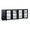Arrière-bar Ext Noir Froid Ventilé Groupe Logé 4 portes vitrées 521L