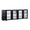 Arrière-bar Ext Noir Froid Ventilé Groupe Logé 4 portes vitrées 622L