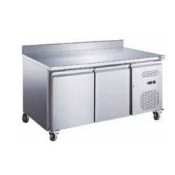 Table réfrigérée Positive Snaking Avec dosseret 228L 2 portes pleines Dessus inox
