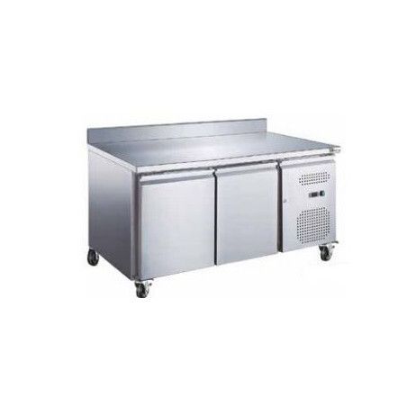 Table réfrigérée Positive Snaking Avec dosseret 228L 2 portes pleines Dessus inox