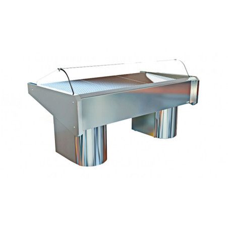 Vitrine 2500mm réfrigérée à poissons Groupe Logé Froid statique
