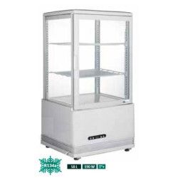 Vitrine réfrigérée Positive Blanche 4 faces Vitrées 58L à poser