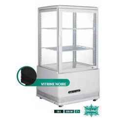 Vitrine réfrigérée Positive Noire 4 faces Vitrées 58L à poser