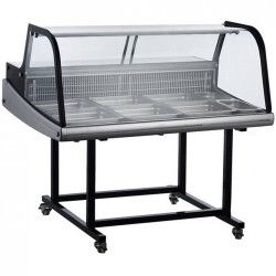 Vitrine réfrigérée à Poser Vitrage bombé L1250mm Avec chariot
