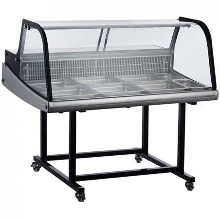 Vitrine réfrigérée à Poser Vitrage bombé L1250mm Avec chariot