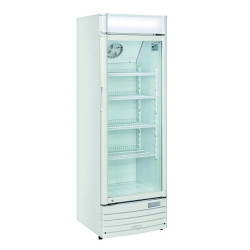 Armoire froide positive 350L Ext Blanc 1 porte vitrée Groupe Logé R600A