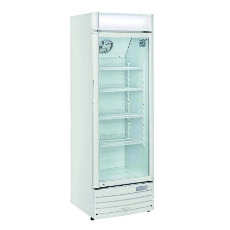 Armoire froide positive 350L Ext Blanc 1 porte vitrée Groupe Logé R600A
