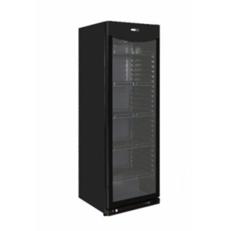 Armoire froide positive 382L Ext Noir 1 porte vitrée Groupe Logé R600A