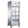 Armoire froide positive 650L Ext Inox 1 porte vitrée Groupe Logé
