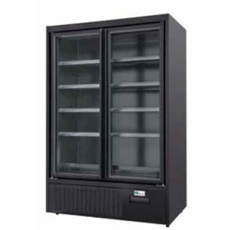 Vitrine murale Ventilée Noire Groupe logé 2 Portes battantes vitrées Surface 1,15m²