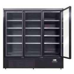 Vitrine murale Ventilée Noire Groupe logé 3 Portes battantes vitrées Surface 1,50m²