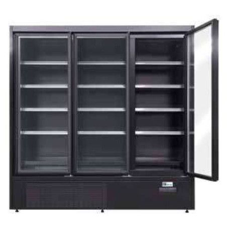 Vitrine murale Ventilée Noire Groupe logé 3 Portes battantes vitrées Surface 1,50m²