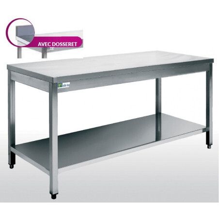 Table adossée + Dosseret Profondeur 600mm L2200 mm