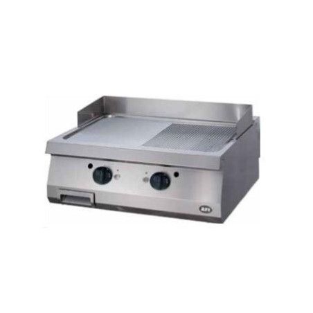 Grill gaz lisse/rainuré Acier carbone Surface 800 x 700 2 zones cuisson P14Kw