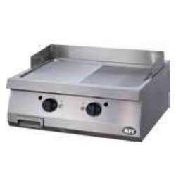 Grill gaz lisse/nairuré Chrome Surface 800 x 700 2 zones cuisson P14Kw