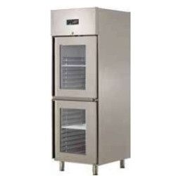 Armoire froide positive 610L Ext Inox 2 portillons vitrés Groupe Logé