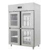 Armoire froide positive 1410L Ext Inox 4 portillons vitrés Groupe Logé