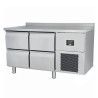 Table réfrigérée Positive Sans dosseret 301L 4 tiroirs Dessus inox