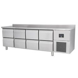 Table réfrigérée Positive Sans dosseret 625L 8 tiroirs Dessus inox