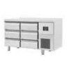 Table réfrigérée Positive Sans dosseret 301L 6 tiroirs Dessus inox