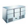 Saladette inox 6 Tiroirs Profondeur 700mm Dessus inox 368 litres