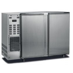 Arrière-bar inox Froid Ventilé Groupe Logé 2 portes pleines 283L