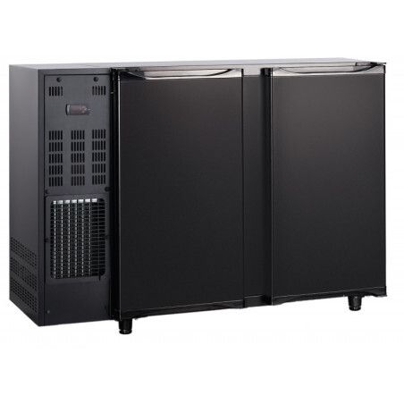 Arrière-bar Ext Noir Froid Ventilé Groupe Logé 2 portes pleines 283L
