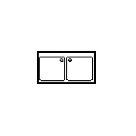 Plonge L 1200 P700 2 Bacs 500x500x30mm