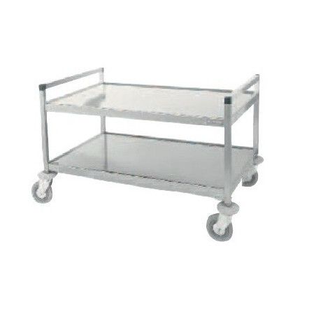 Chariot de service Inox 2 Tablettes Longueur 800mm