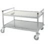 Chariot de service Inox 2 Tablettes Longueur 800mm
