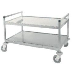 Chariot de service Inox 2 Tablettes Longueur 1000mm