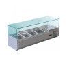 Présentoir réfrigéré pour 4 Bacs GN 1/4 Vitrage droit L1200mm Profondeur 395mm