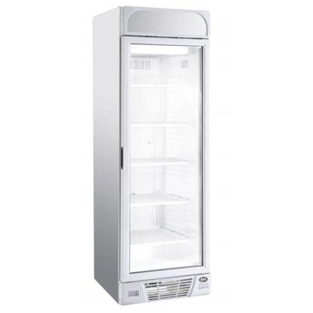Armoire froide négative 374L Ext Blanc 1 porte vitrée Groupe Logé