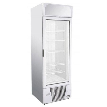 Armoire froide négative 496L Ext Blanc 1 porte vitrée Groupe Logé