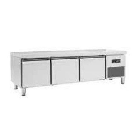Soubassement réfrigéré Positif Sans dosseret 265L 3 grands tiroirs Dessus inox