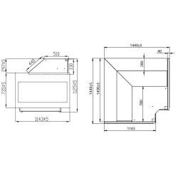 Meuble angle réfrigéré 90°I sans réserve vitrage bas M1000 Groupe logé