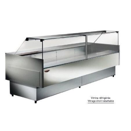 Vitrine réfrigérée Lg 1040mm sans réserve Vitrage droit rabattable M800 Groupe Logé