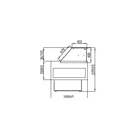Vitrine réfrigérée Lg1040mm sans réserve vitrage droit rabattable M900  Groupe Logé