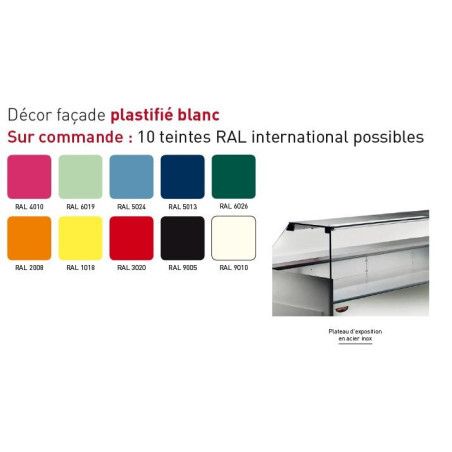 Vitrine réfrigérée Lg1520mm sans réserve vitrage droit rabattable M900 Groupe Logé