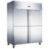 Armoire froide négative 1400L inox 4 PortIllons pleins Groupe Logé