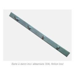 Barre à dents Inox passive 30x6 Longueur 2800mm pas de 200mm