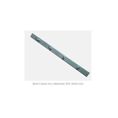 Barre à dents Inox passive 40x8 Longueur 1800mm pas de 200mm